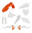 ACERBIS Plastic Kit KTM SX85 18-24 
Front Fender Orange
Rear Fender White
Radiator Covers White/Orange
Front Numberplate White
Side Panels White
Airboxcover White
Fork Protectors White