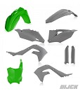 ACERBIS Plastic Kit (6 Pieces) GREY/GREEN KXF450 19-23 / KXF250 21-23
- Front Fender Green
- Rear Fender Grey
- Side Panles Grey
- Radiator Scoops Grey
- Front Number Plate Green
- Fork Guards Grey