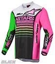 ALPINESTARS Jersey Racer Compass Black / Green Neon / Pink Fluo Size S
