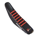 D'Cor Seatcover CR125/250 02-08 Honda Black Top / Red Ribs