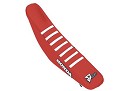D'Cor Seatcover CR125/250 02-08 Honda Red Top / White Ribs