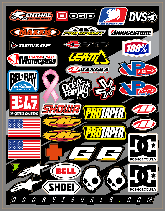 Dcor ATV MX Sticker Logo Sheet Officially Licensed MX Misc Dcor ATV MX Sticker Logo Sheet Officially Licensed MX Misc