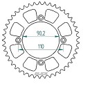 MINO Rear Sprocket SX50 14-25 / TC50 17-25 / MC50 21-25 STEEL