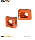 RFX Pro Rear Axle Adjuster Blocks SX65 02-22 / TC65 17-22 / MC65 21-22 ORANGE