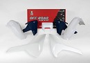 RACETECH Plastic Kit HVA FE250/350/450/501 OEM Colour 17-18
- Front Fender White
- Rear Fender White
- Side Panels White
- Radiator Scoops HSQ Blue
- Front Number Plate White
