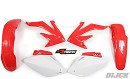 RACETECH Plastic Kit CR450F 05-06 OEM
- Side Panels White/Red
- Radiator Scoops Red
- Front Fender Red
- Rear Fender Red