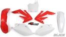 RACETECH Plastic Kit CR250F 08-09 OEM
- Front Fender Red
- Rear Fender Red
- Side Panels White
- Radiator Scoops Red
- Front Number Plate White