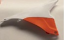 RACETECH Left Airboxcover SX/SXF 13-15 / EXC/F 125-500 14-15 ORANGE / WHITE (OEM 2015)