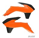 RACETECH Radiator Scoops SX/F 13-15 / EXC/F 125-500 14-15 ORANGE / BLACK
