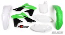 RACETECH Plastic Kit KX250F 13-16
Front Fender Green
Rear Fender White
Radiator Scoops Green/Black
Side Panels White
Number Plate White