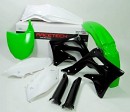 RACETECH Plastic Kit KXF450 12-14 Villopoto Replica
Front Fender Green
Rear Fender White
Side Panels White
Radiator Scoops Black
Fork Protectors Black
Front number Plate Green