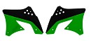RACETECH Radiator Scoops KXF250 09-12 BLACK/GREEN