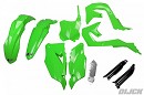 UFO Plastic FULL Kit Inclusive Forkguards KXF250 20-24 / KXF450 19-23 GREEN + Black Forguards