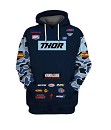 YAMAHA Hoodie Thor Monster Energy Blue / Camo