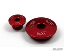 WORKS CONNECTION Engine Plug Kit CR450F 02-16 / CRF250 10-17 RED (2 Pieces)