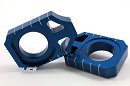 WORKS CONNECTION Axle Blocks KXF250 12-16 / KXF450 12-15 / RMZ250 04-18 / RMZ450 05-1 BLUE