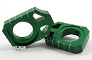 WORKS CONNECTION Axle Blocks KXF250 17-18 / KXF450 16-18 GREEN
